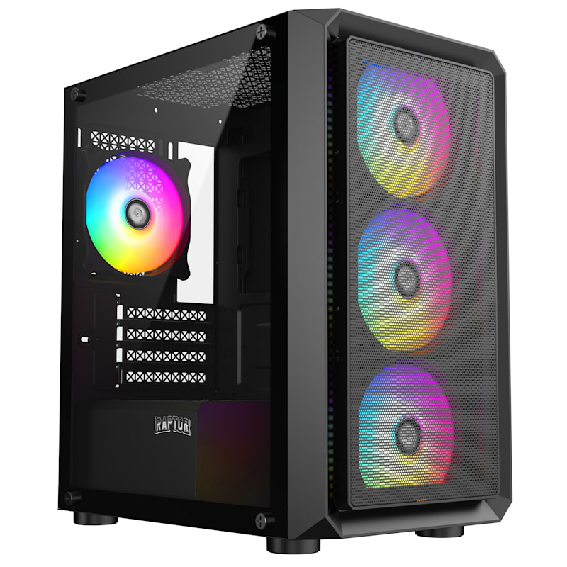 GABINETE RAPTOR INFINITY MESH TG X2 MID TOWEER RGB