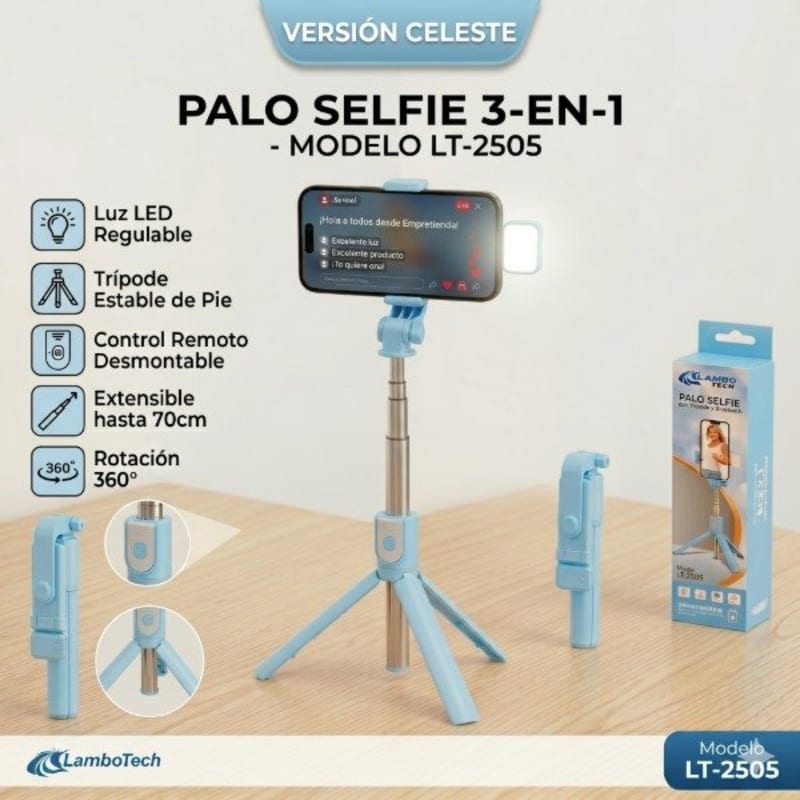 Palo Selfie con Tripode LAMBO TECH