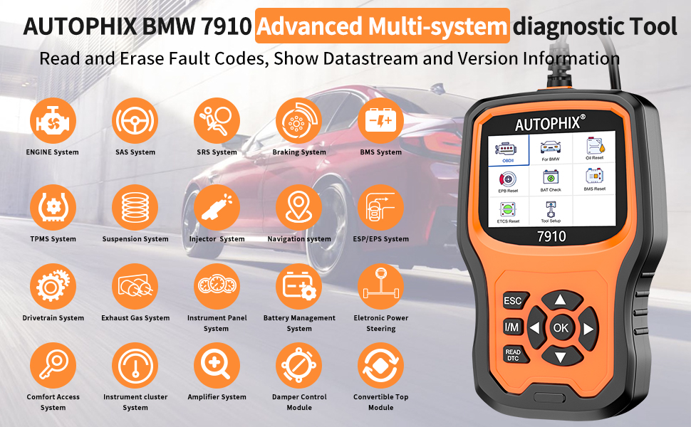 AUTOPHIX BMW Diagnostic Scanner Tool Enhanced BMW 7910 Multi-System OB