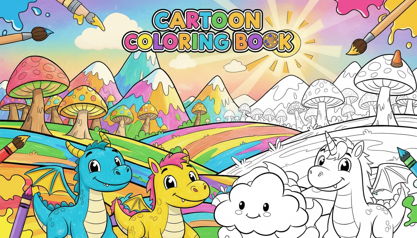 Cartoon Coloring Book | Kleur je fantasie | SpelletjesNu