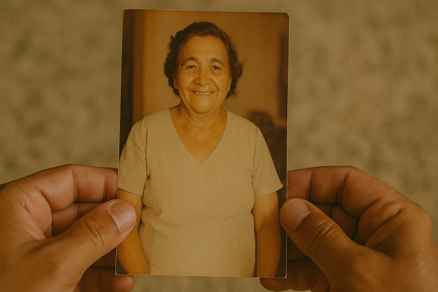 Foto antiga de sua mãe idosa