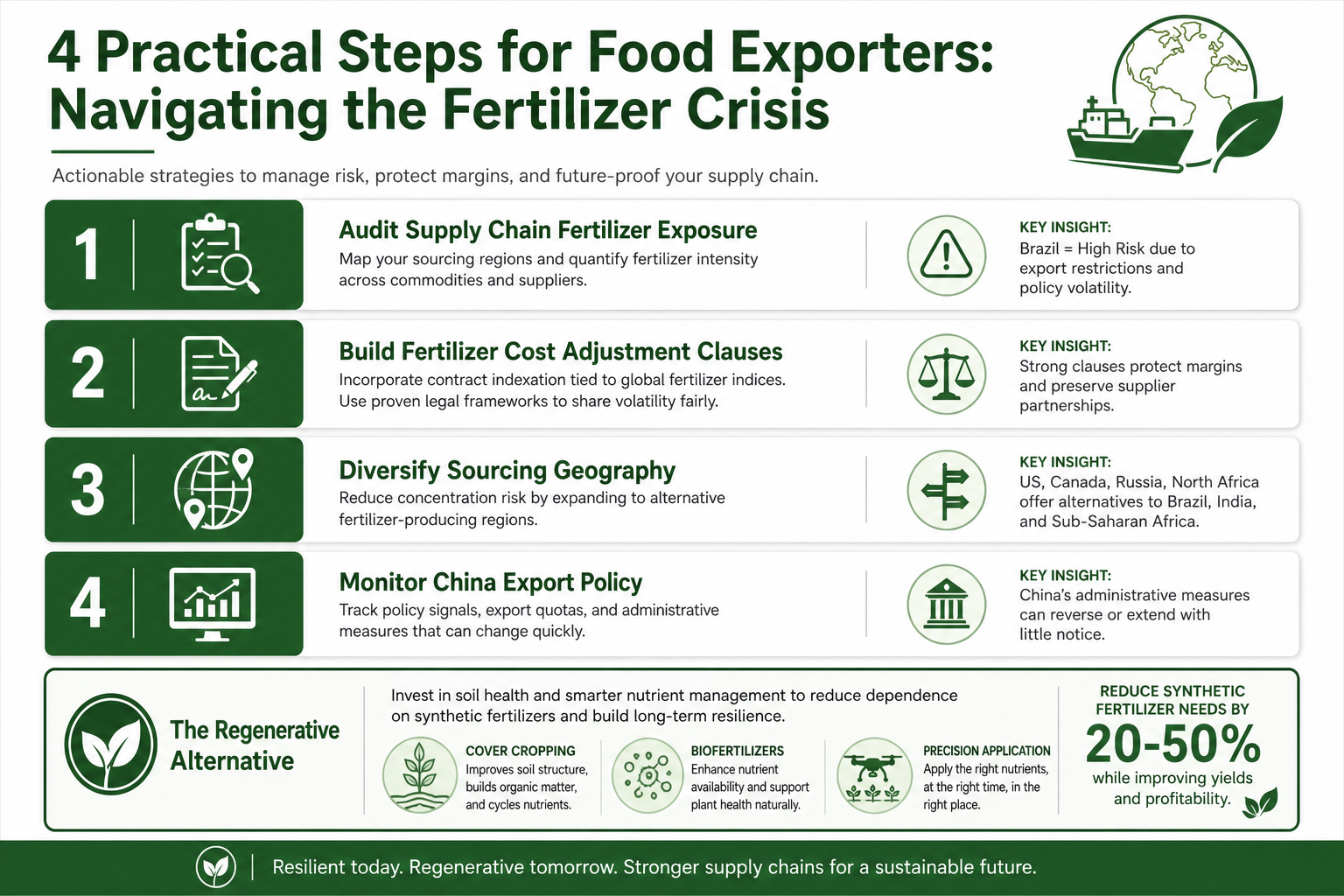 Four action steps for food exporters facing fertilizer supply chain crisis