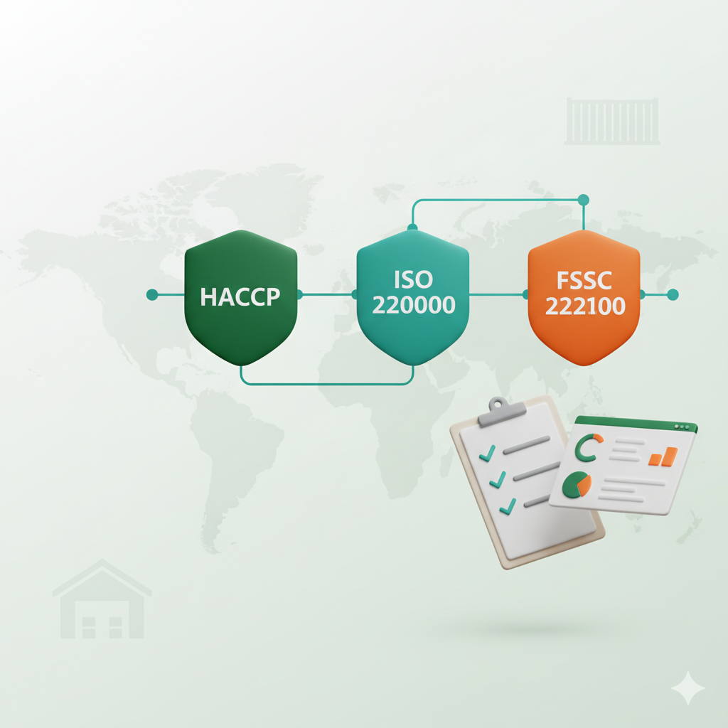 Complete Guide to Food Safety Certifications for Export: HACCP, ISO 22000, FSSC 22000 Explained