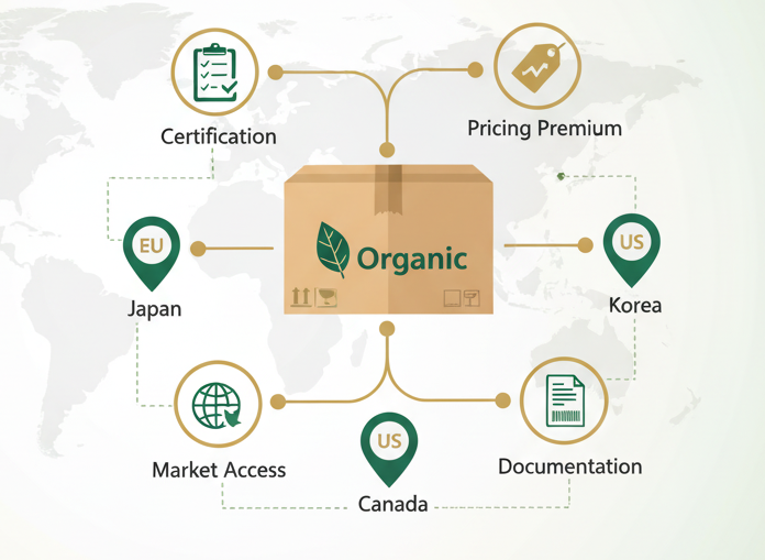 How to Export Organic Products: Certification, Markets & Pricing Premium Guide (2026)