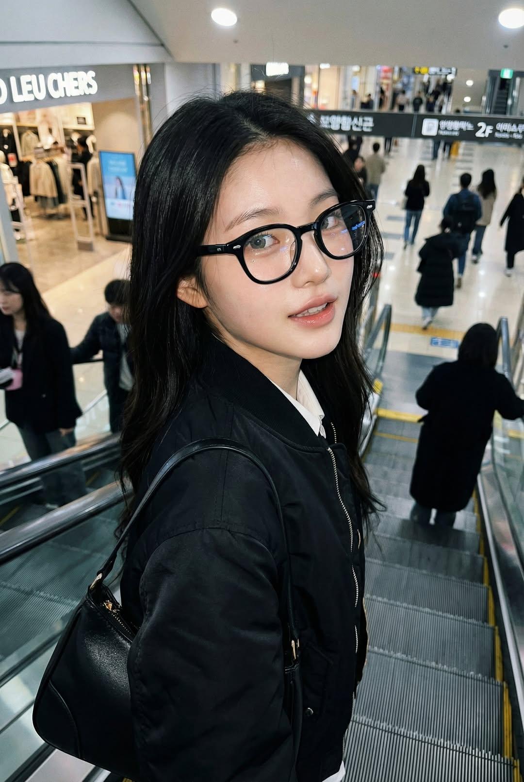 Nano Banana Pro — Escalator Candid Portrait example 2