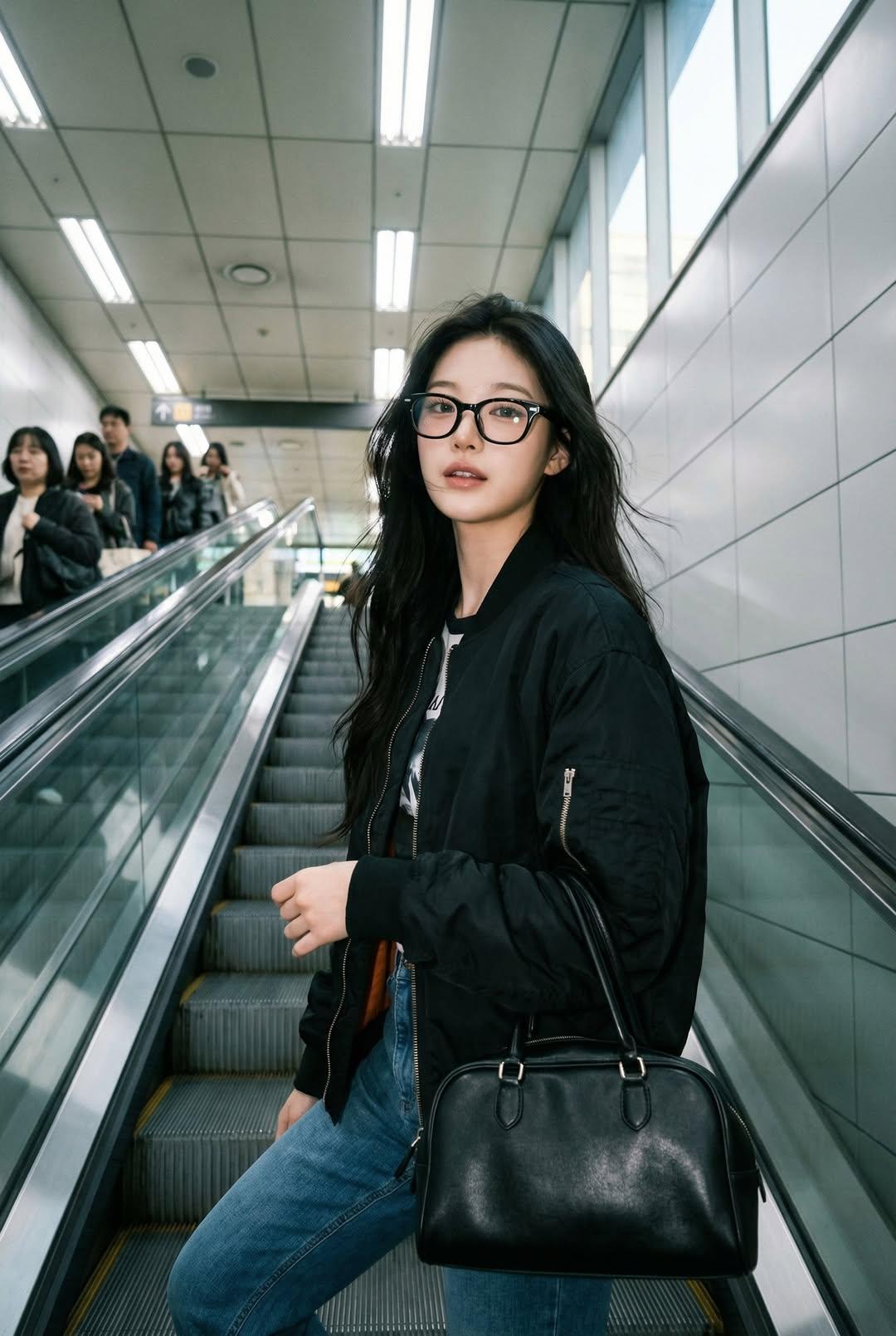 Nano Banana Pro — Escalator Candid Portrait example 3