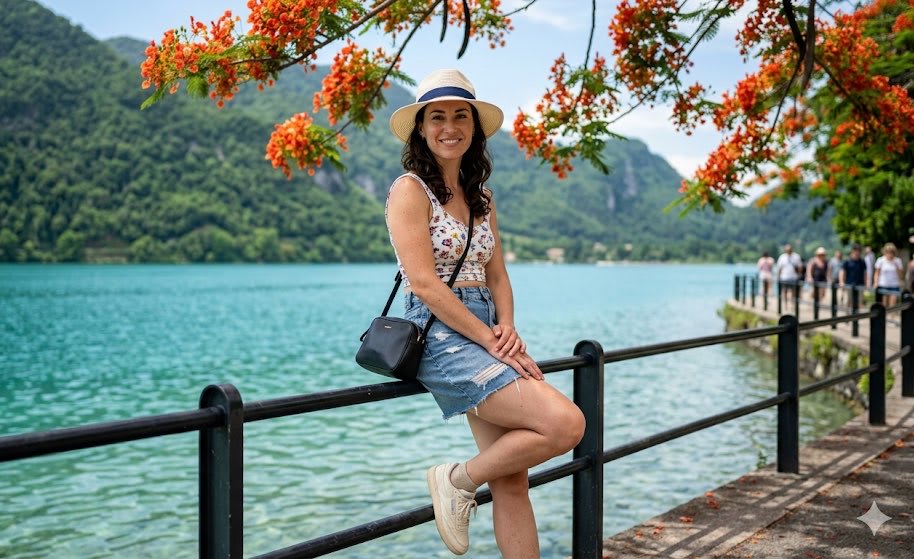 Turquoise Lake Portrait — Nano Banana Pro example 2