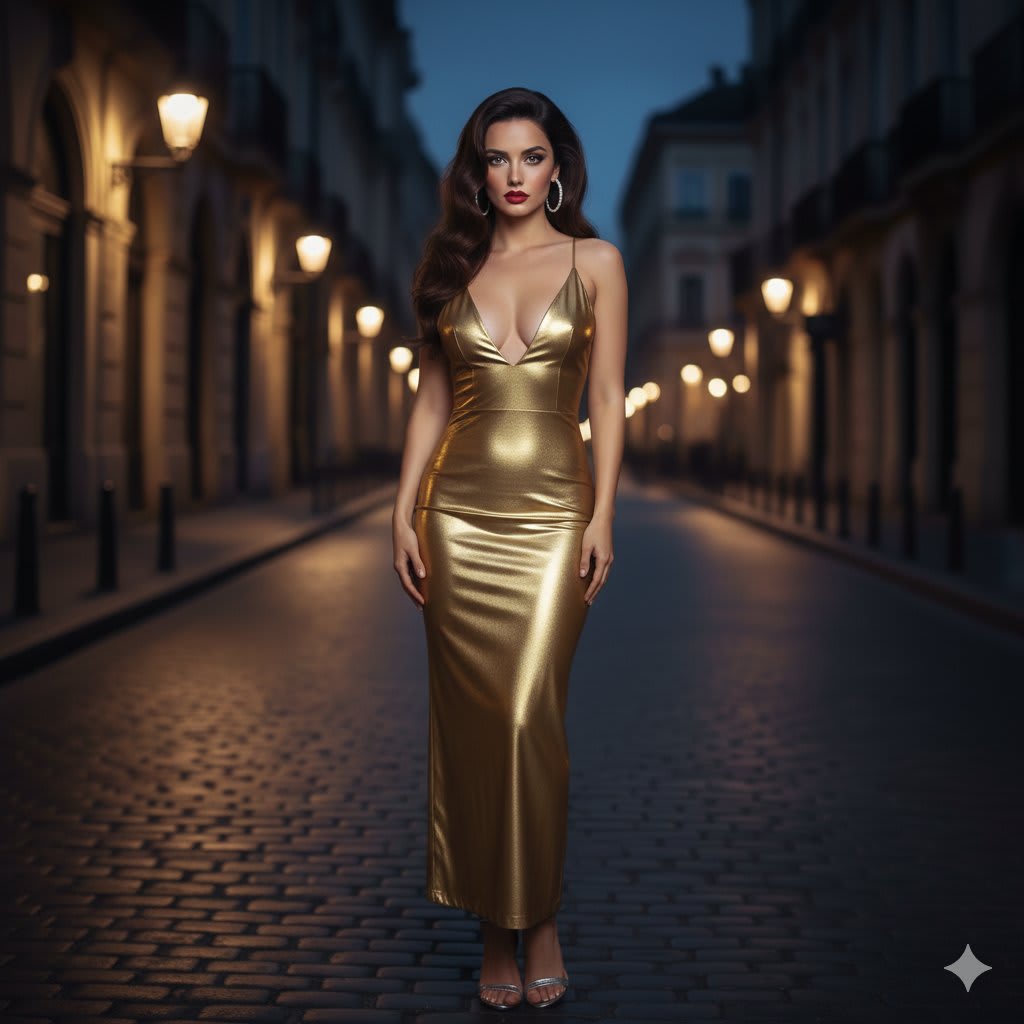 Cinematic Night Portrait in European Street example 2