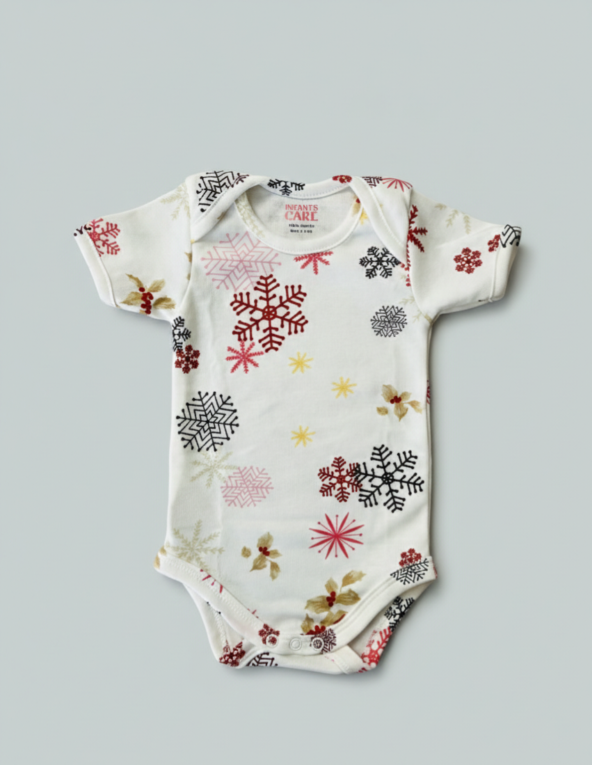 Onesie Snowflake Print - Neutral White