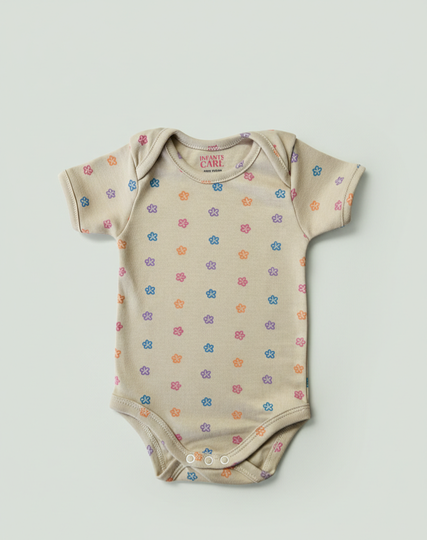 Onesie Flower Print - Beige