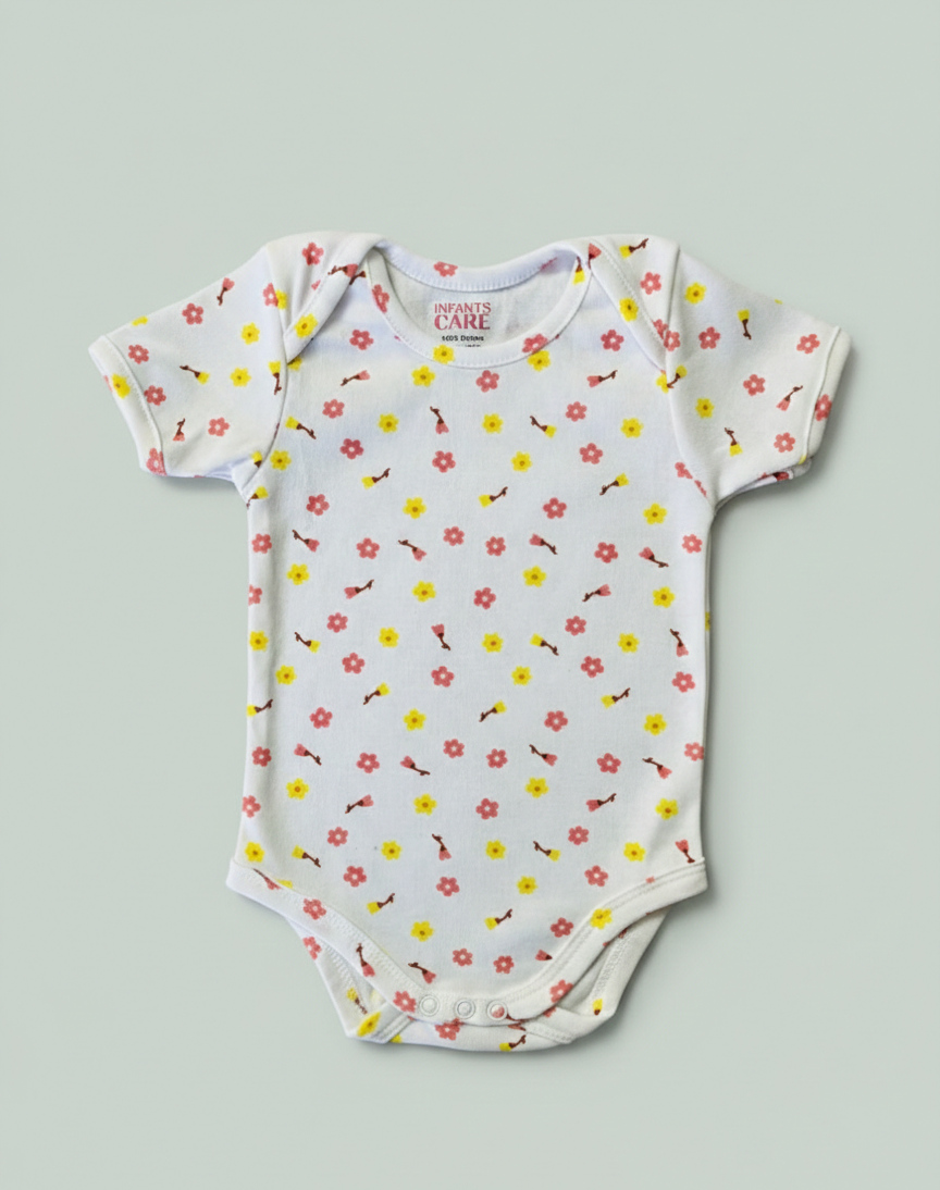 Onesie Flower Print - Off White