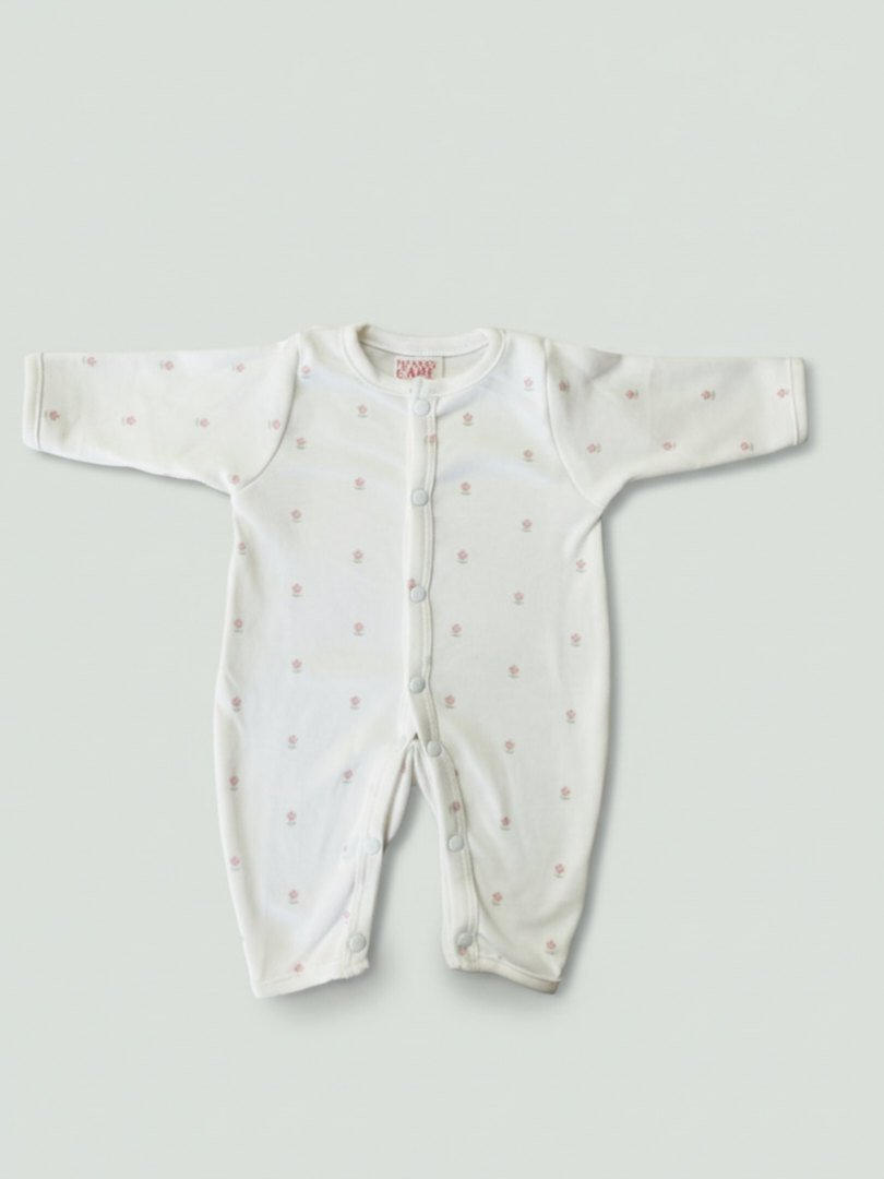 Jumpsuit Flower Print - Vanilla White