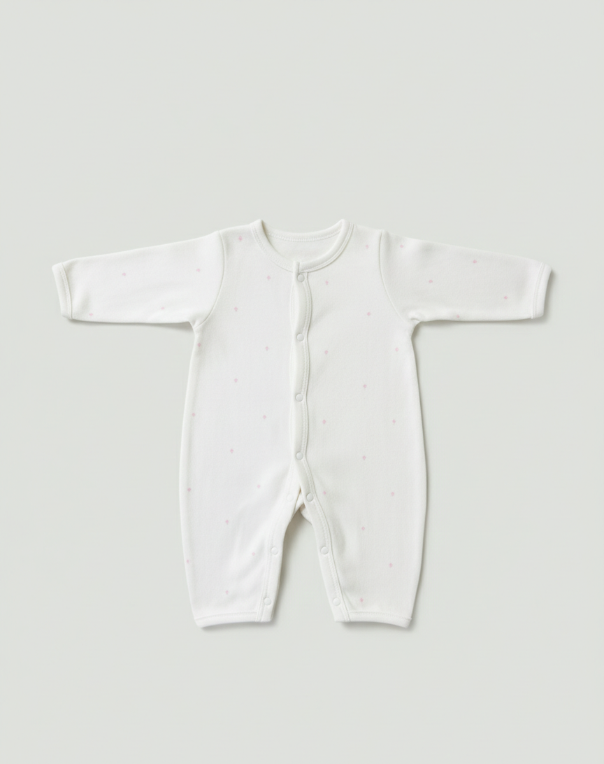Jumpsuit Dot Print - Ivory White