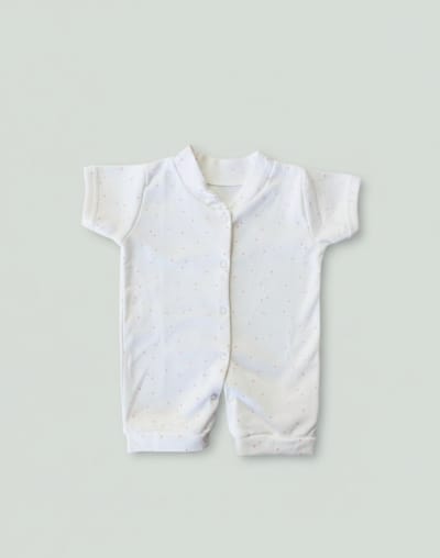 Half Romber Dot Print- White - image 1