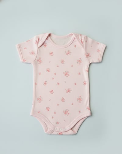 Onesie Flower Print - Pale Rose - image 1