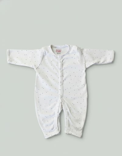 Jumpsuit Dot Print- Cream White - image 1