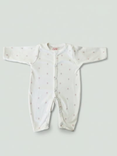 Jumpsuit Flower Print - Vanilla White - image 1