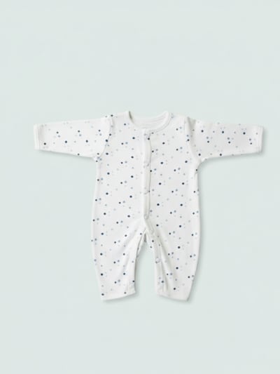 Jumpsuit Dot Print - White - image 1