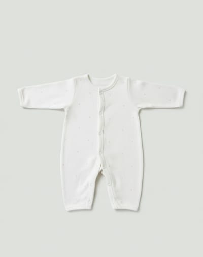 Jumpsuit Dot Print - Ivory White - image 1