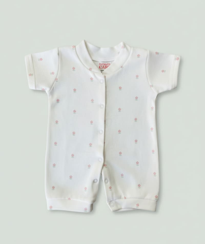 Half Romber Flower Print- Pure White image 1