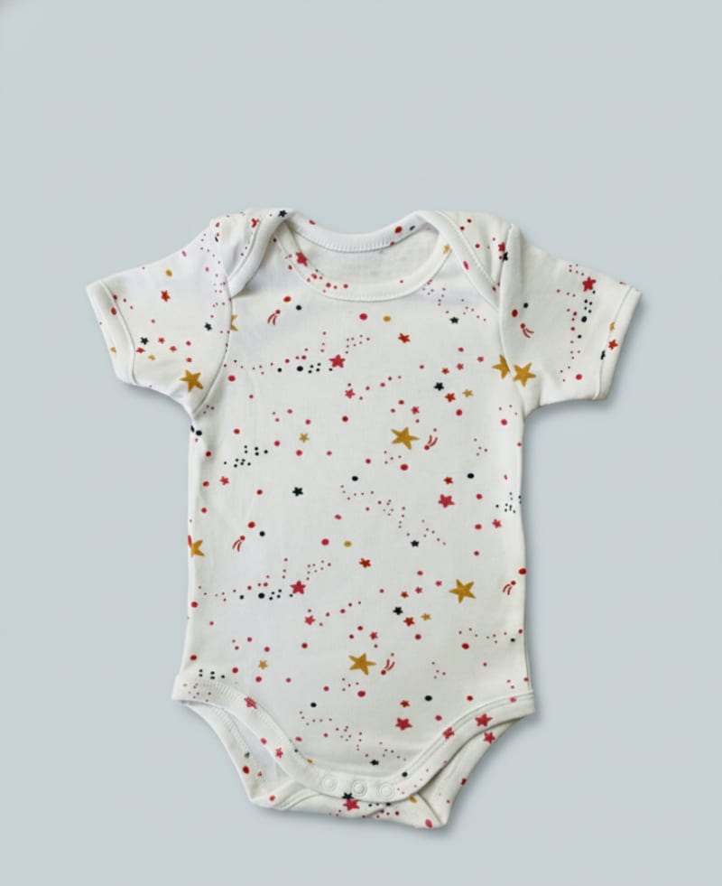 Onesie Star & Dot Print - Alabaster Grey image 1