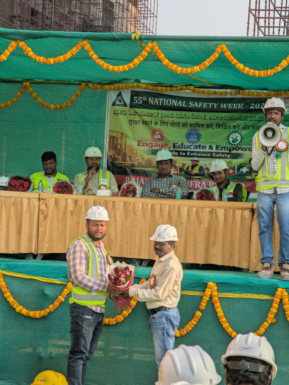 Project coordinator reviewing engineering works