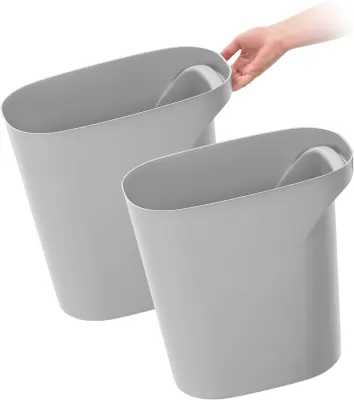 Greenco Mesh Wastebasket Trash Can, 4.5 Gallon, Black, 2 Pack 