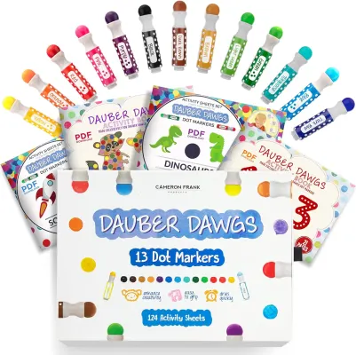 Mr. Pen- Washable Dot Markers for Toddlers and Kids,8 Colors Paint Dotters  , Dabbers , Bingo Markers/ Daubers, Non Toxic Paint Daubers, Bingo Dotters.