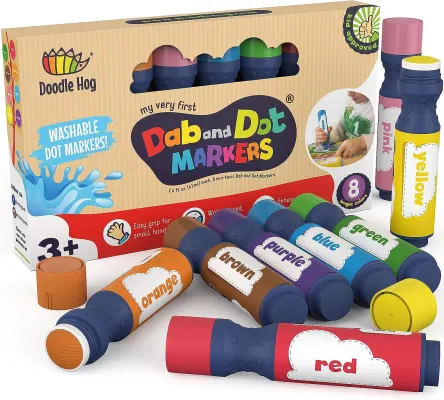 Nicecho Dot Markers, Washable Dot Markers for Kids Toddlers & Preschoolers, 24 Colors Bingo Paint Daubers Marker Kit with Free Activity