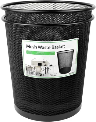 Baosia 12 Liter Black Rectangular Plastic Trash Can Wastebasket