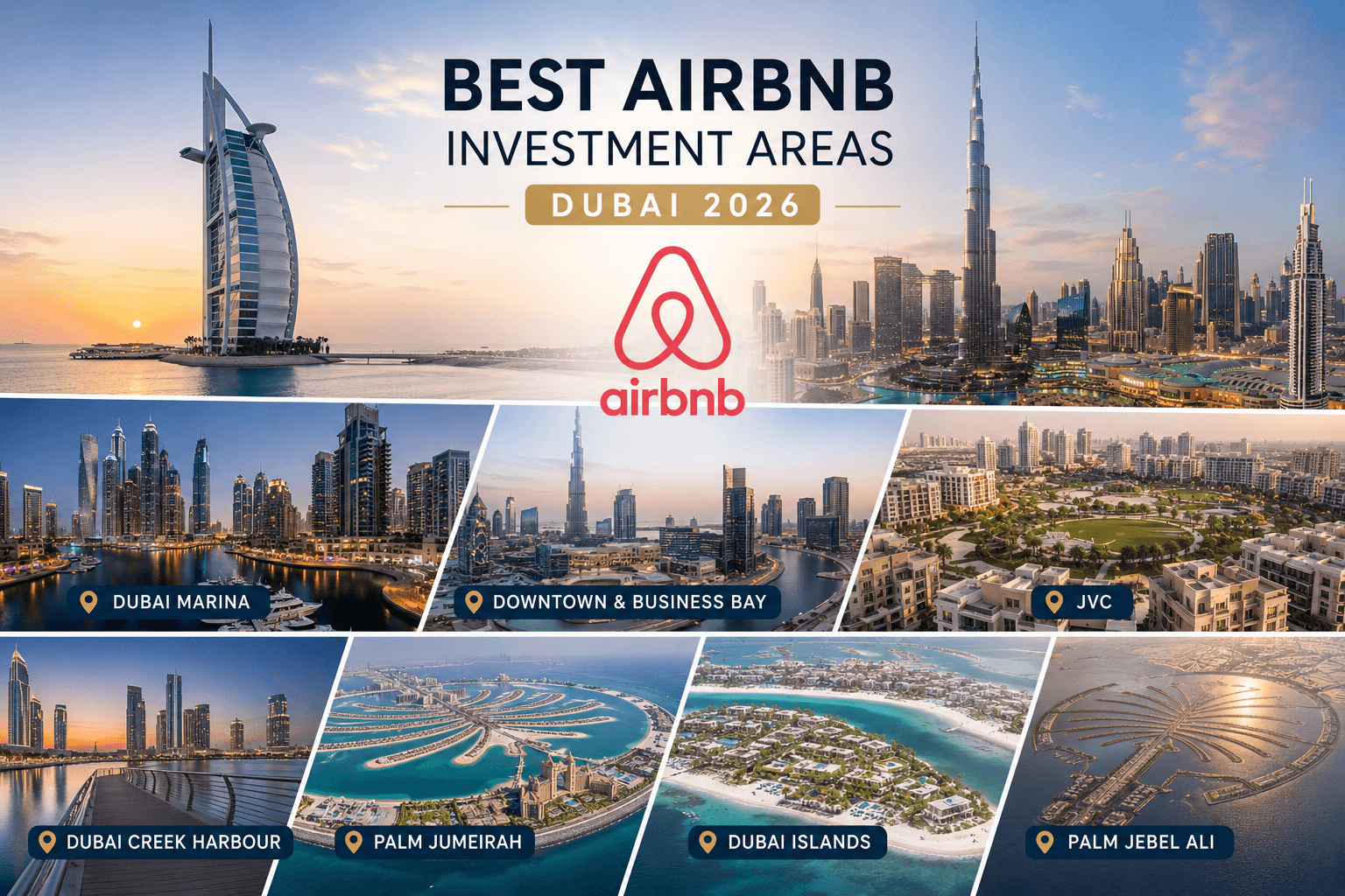 Best Areas for Airbnb Investment in Dubai (2026): Highest Occupancy, ROI & Future Growth