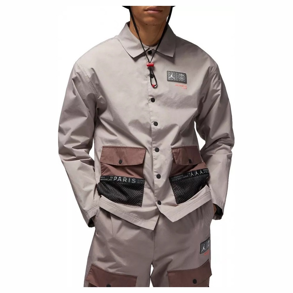 PARIS SAINT GERMAIN X WOVEN JACKET BLACK, BEIGE