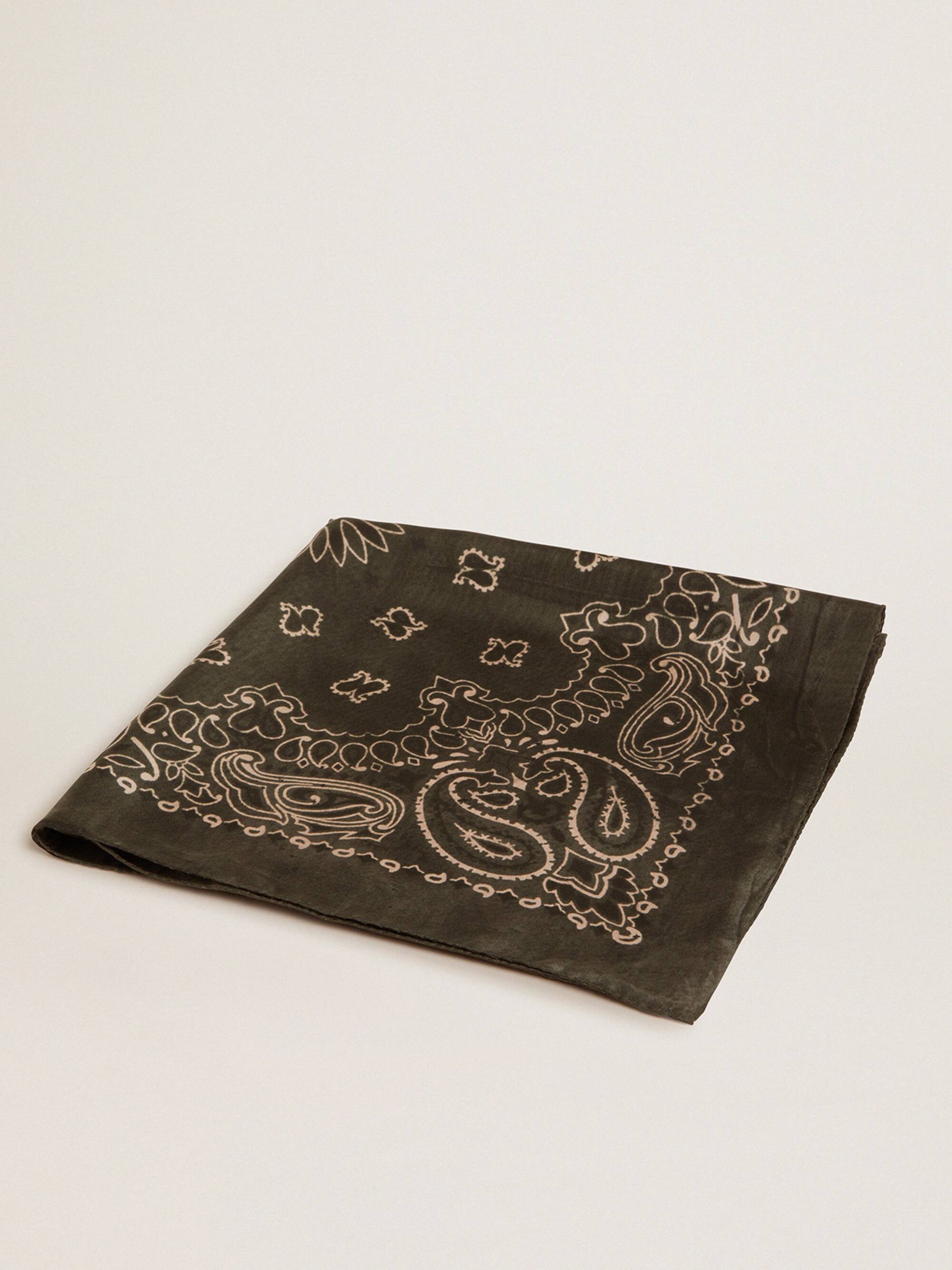 GOLDEN FOULARD PAISLEY PRINT SILK Olive