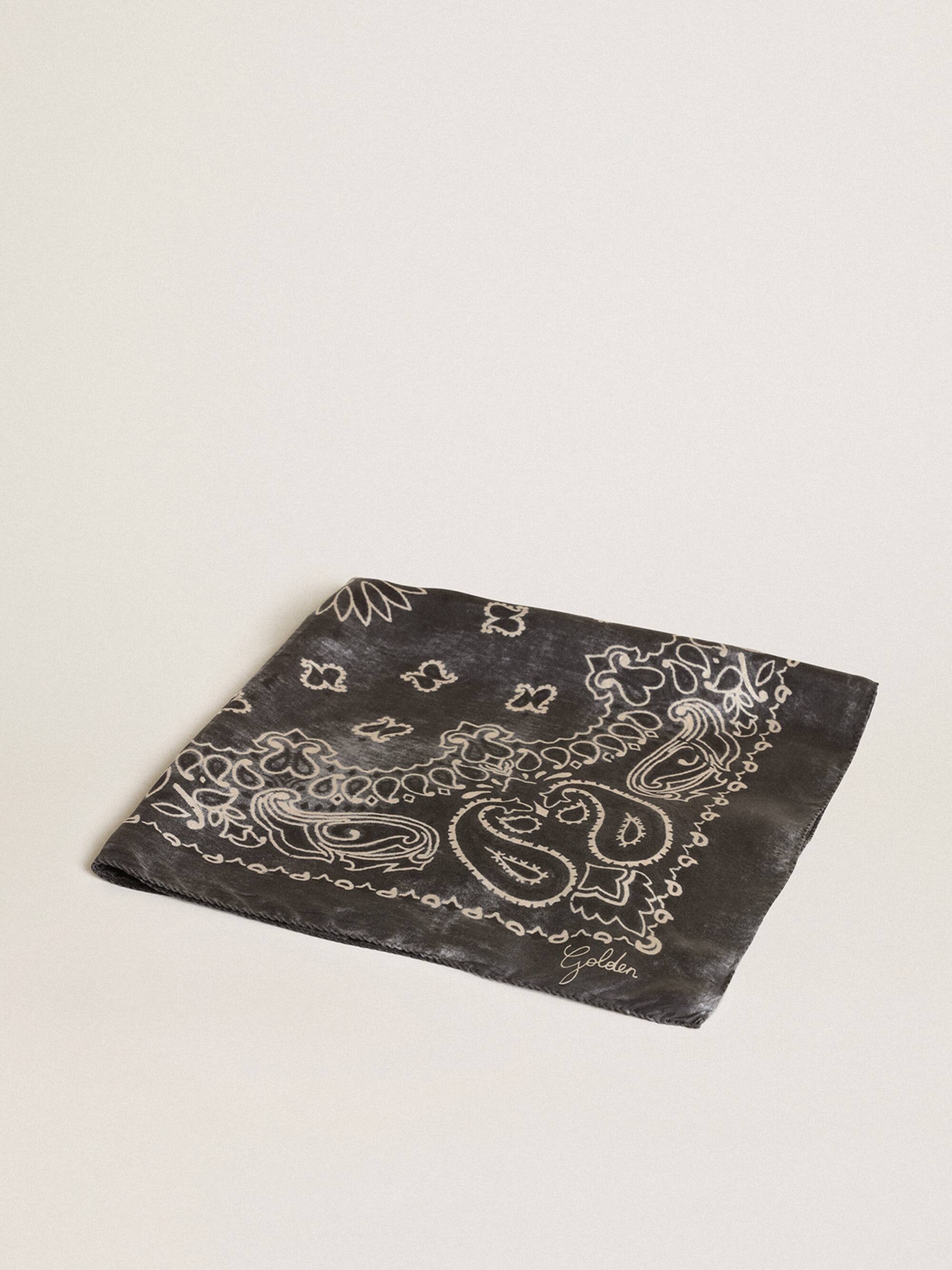 GOLDEN FOULARD PAISLEY PRINT SILK