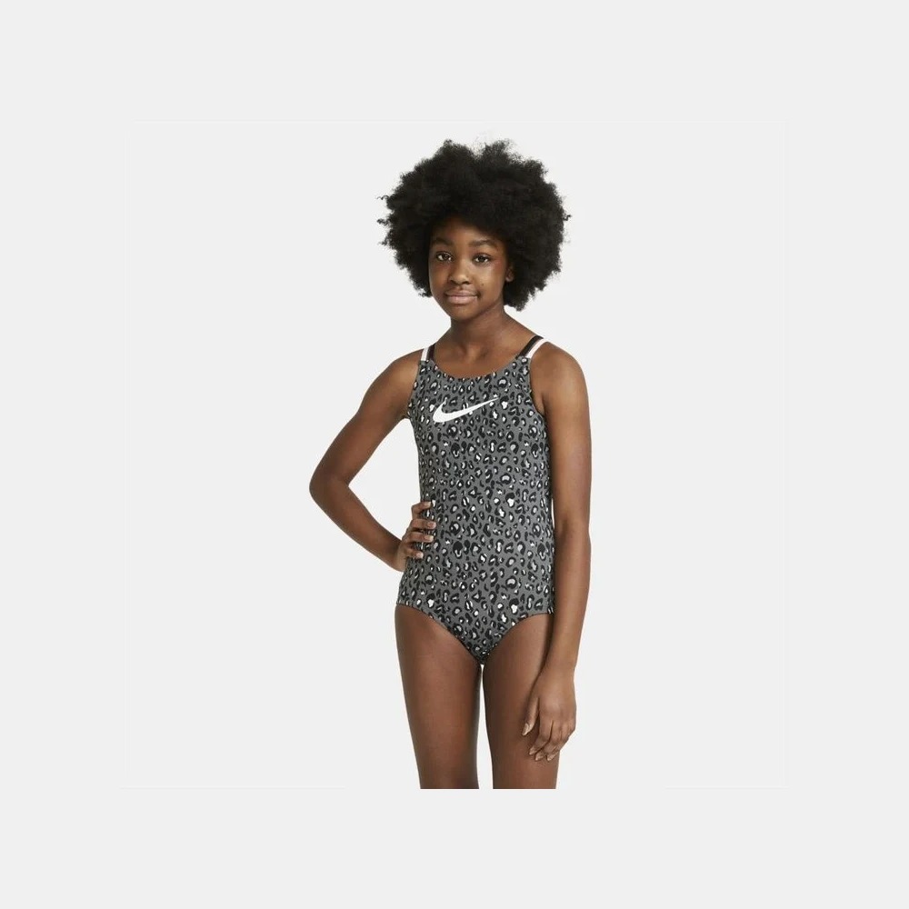 GIRLS SWIMSUIT CHEETAH SPIDERBACK BLACK