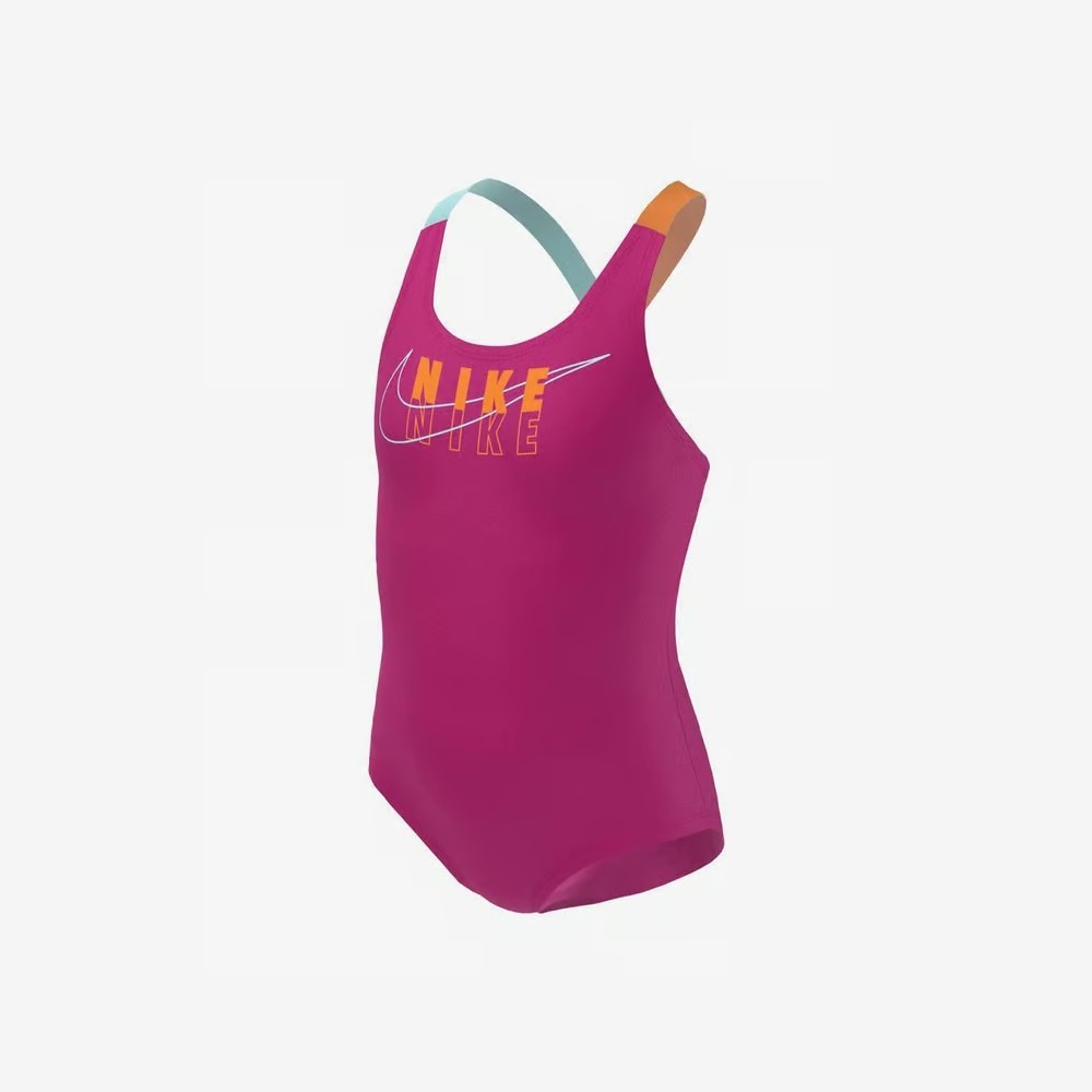 GIRLS SWIMSUIT REFLECT LOGO CROSSBACK PINK PRIME