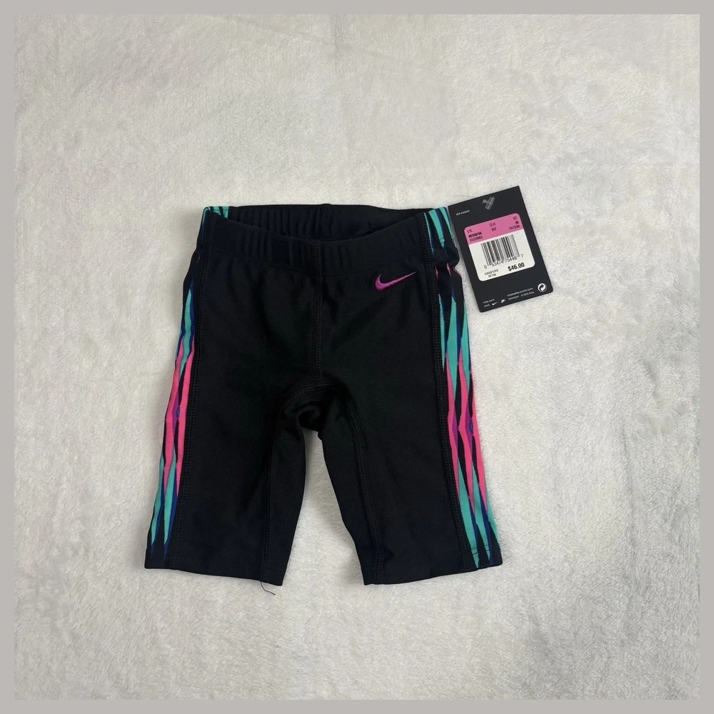 BOYS SWIMMING TRUNKS MULTI LOGO JAMMER BLACK
