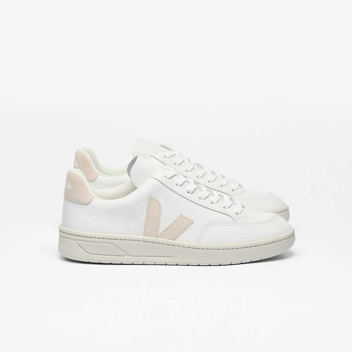 V-12 Leather White Sable Beige Women Casual