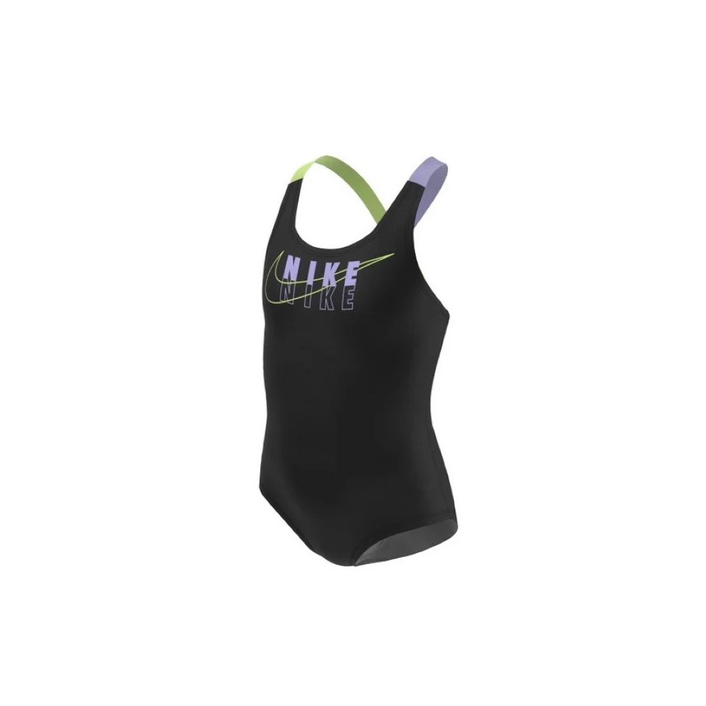 GIRLS SWIMSUIT REFLECT LOGO CROSSBACK BLACK