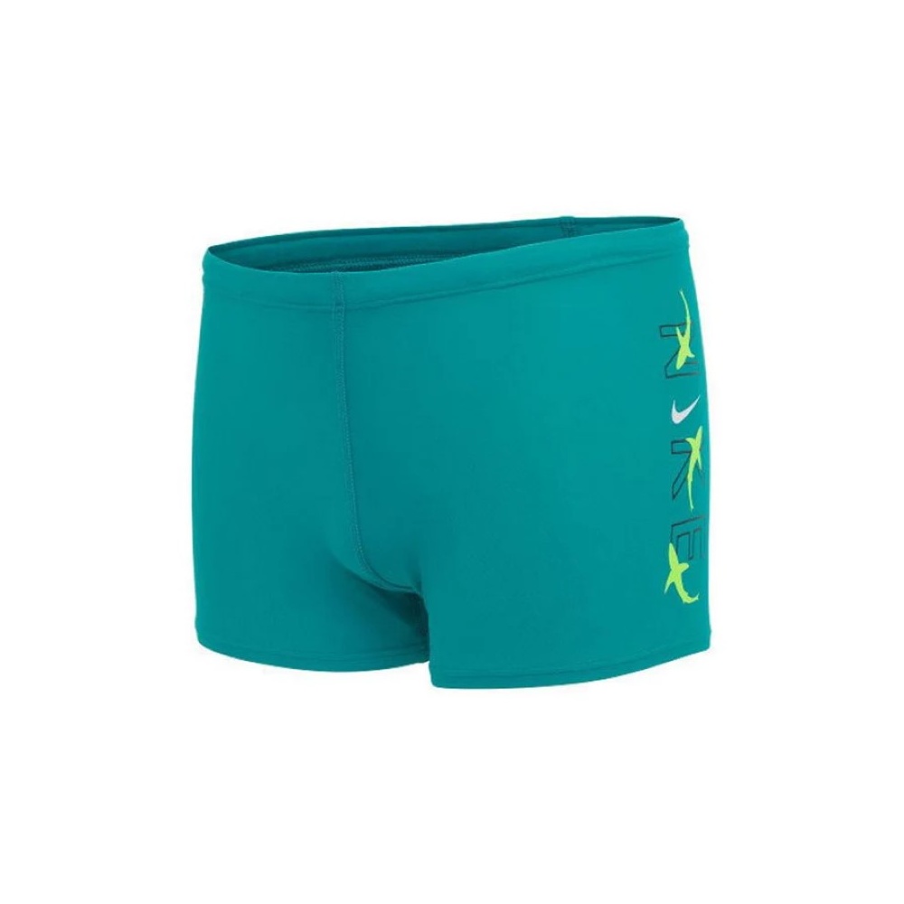 BOYS SWIMMING TRUNKS LOGO SQUARE LEG AQUAMARINE