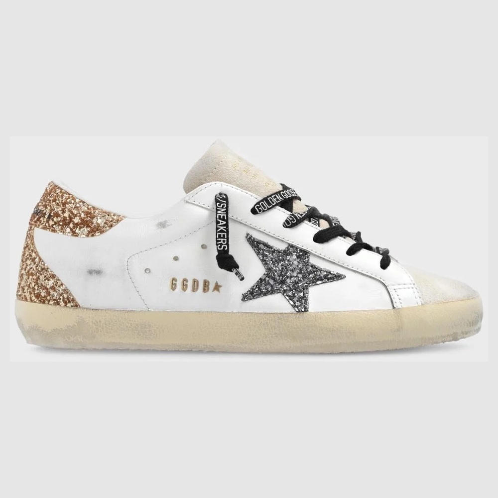 SUPER STAR LEATHER UPPER GLITTER STAR SUEDE SPUR S