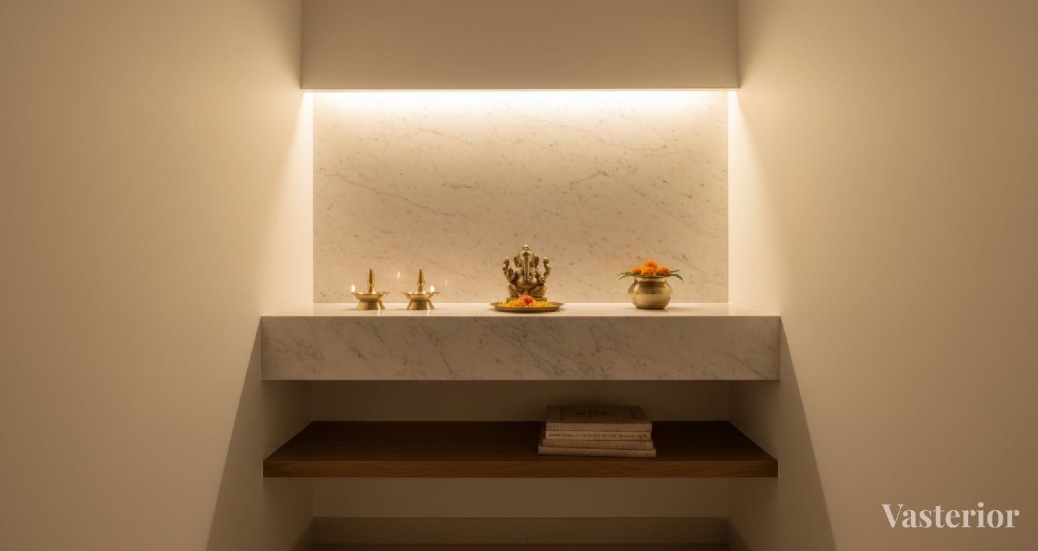 Vastu Without the Drama: 11 Modern Interior Fixes That Don't Ruin Your Home's Aesthetic - 11) A Modern Pooja Corner That Doesn't Look Outdated - 1