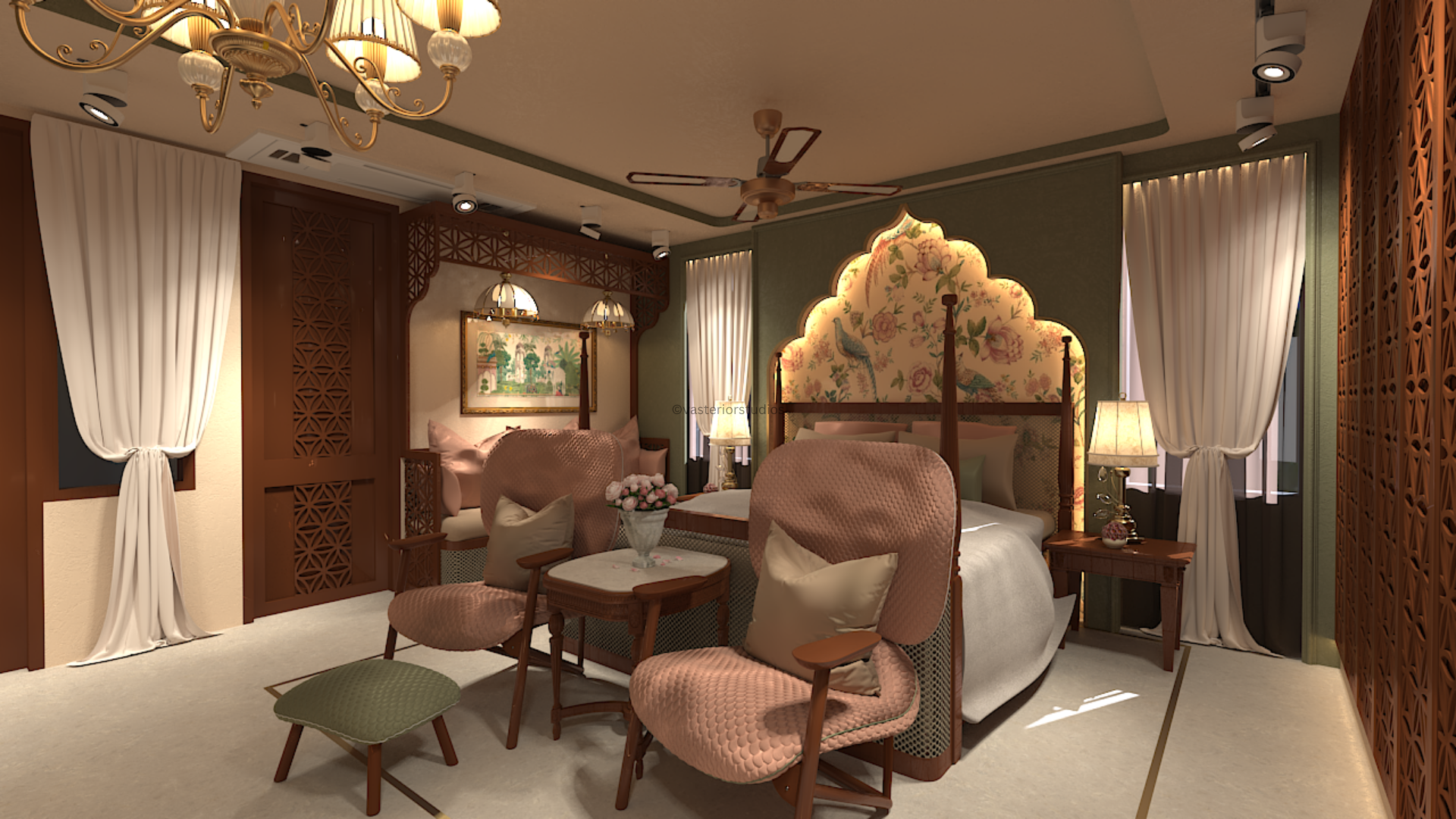 Modern interior with artistic decor