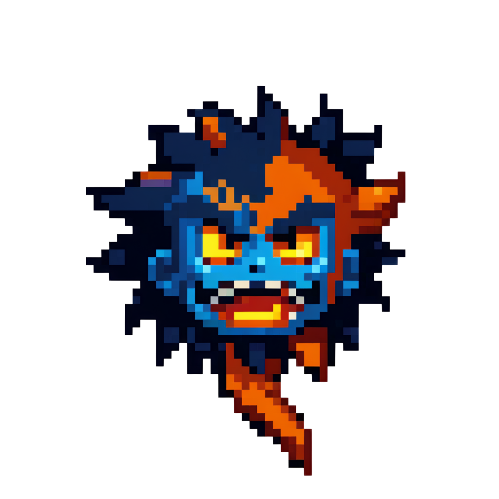 Output for the Glif "Pixelated Monster Sprite Generator (No Background)"
