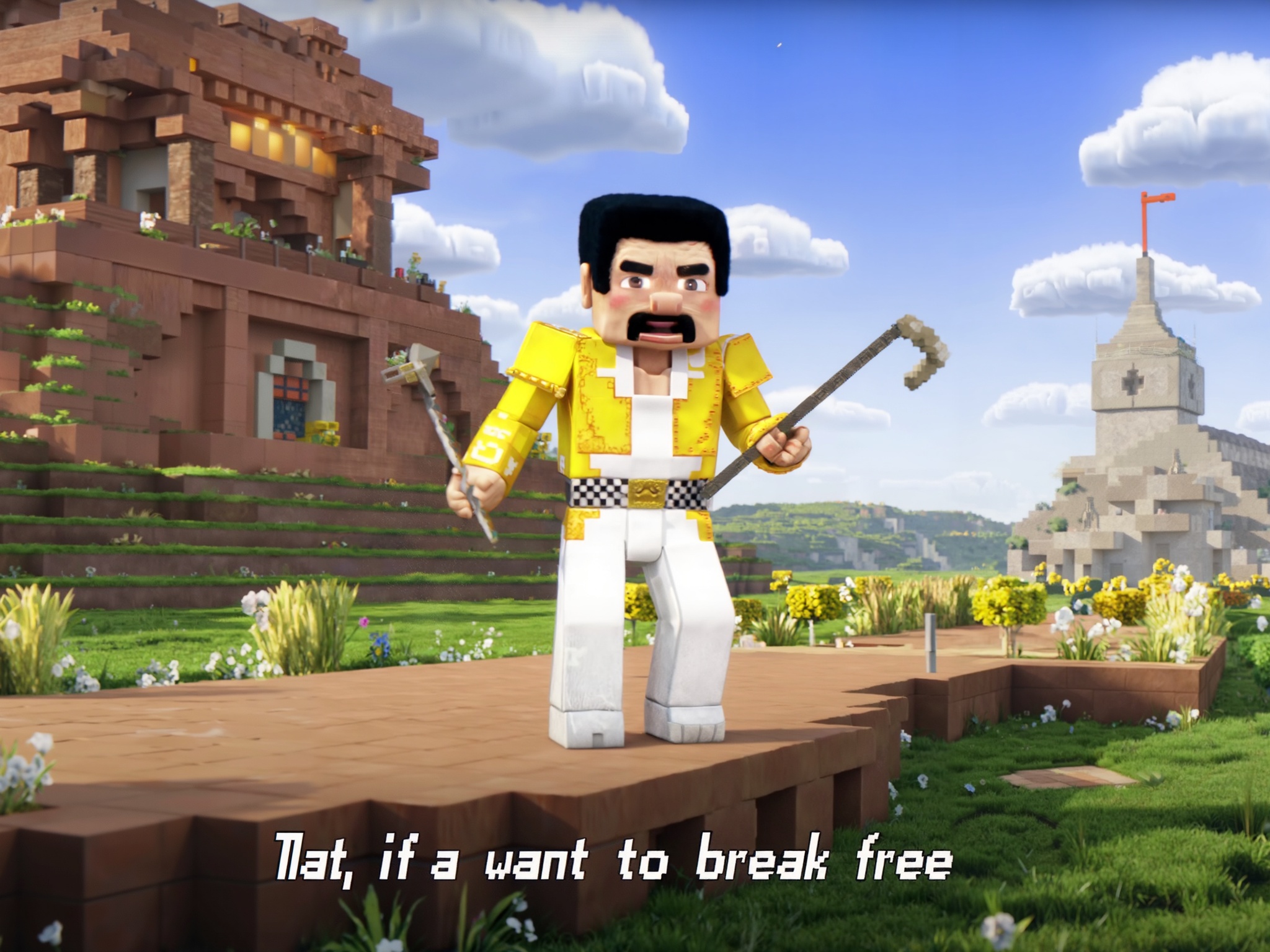 Output for the Glif "'A MineCraft Movie' LoRa from fofr"