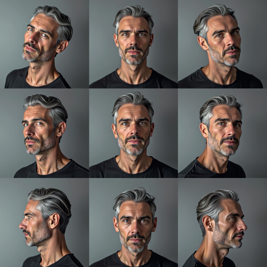 Output for the Glif "Consistent Face 3x3 Generator"