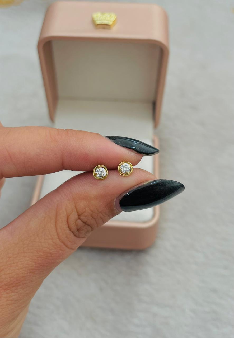 Aritos Abridores de Oro 18k Circón Nido