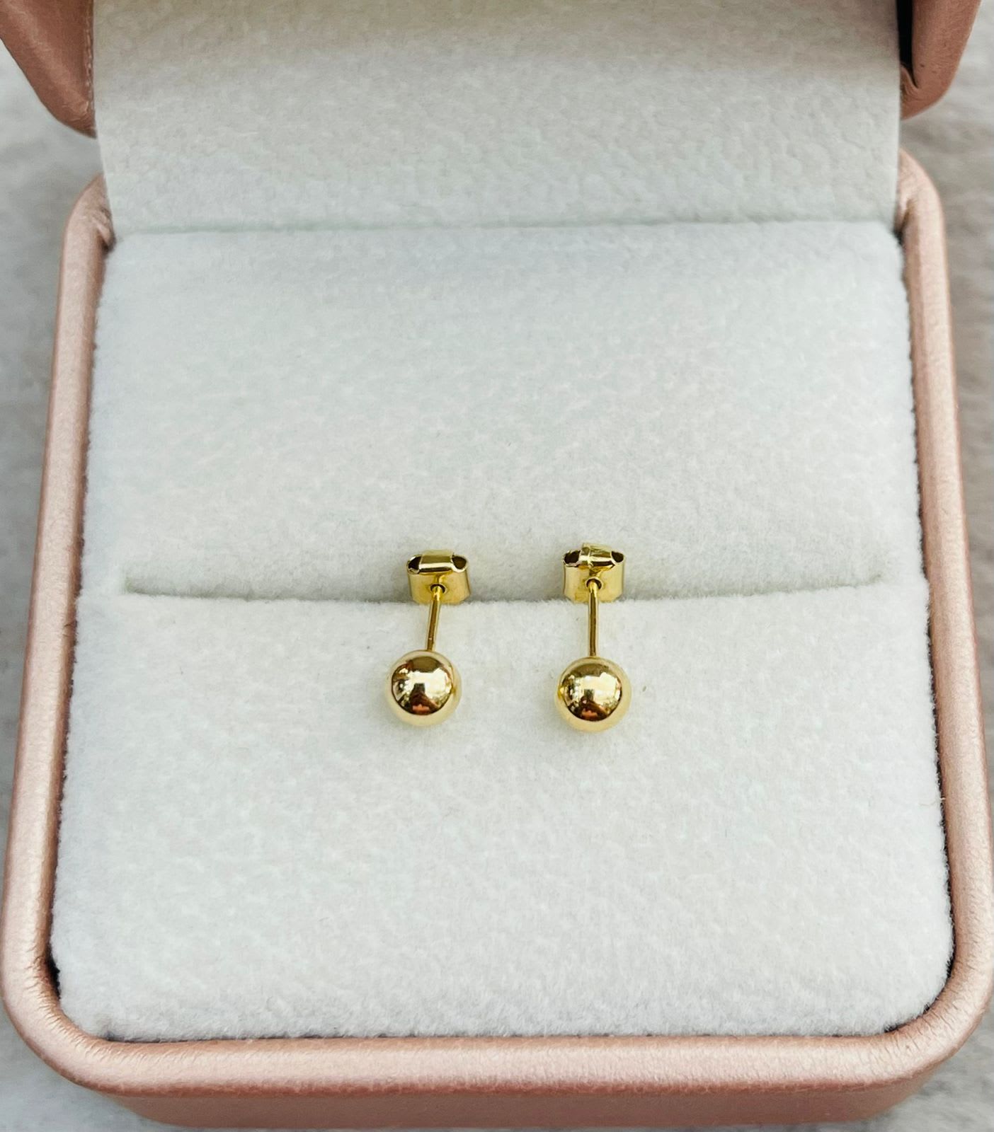 Aritos Abridores de Oro 18k Bolita de Oro