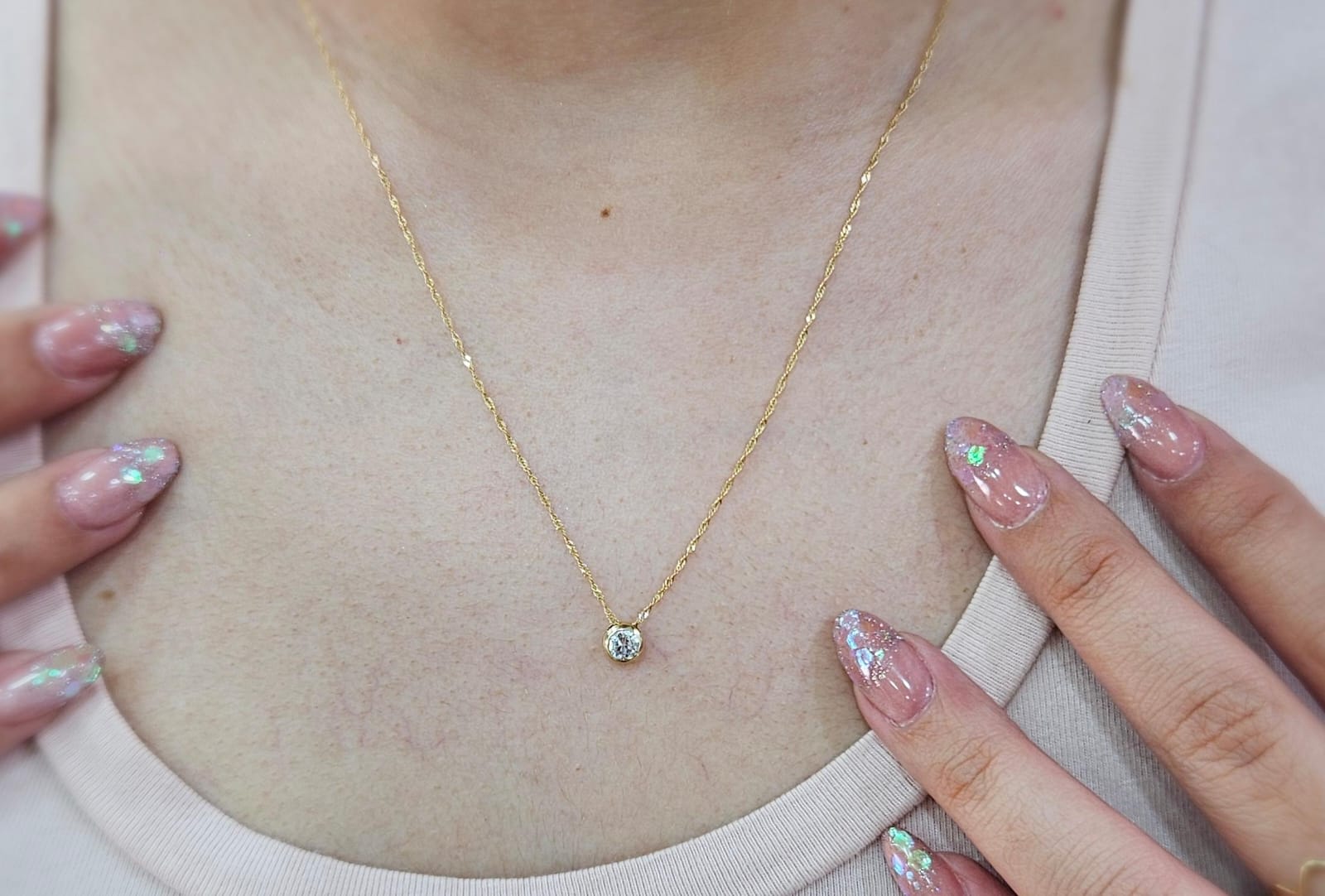 Cadena Singapur + Dije Susanita Chica de Oro 18K