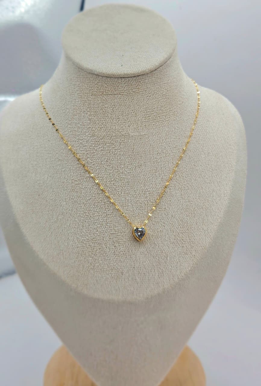 Cadena + Dije Corazón de Oro 18k